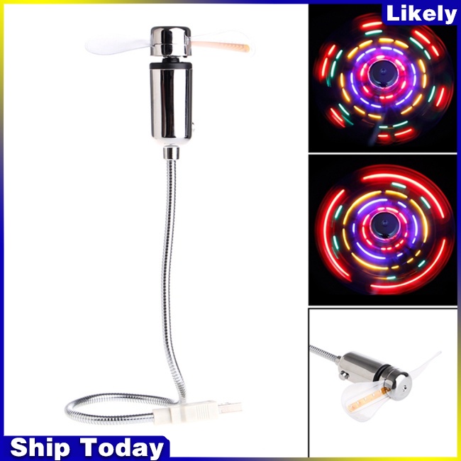 Quạt Usb Mini Tích Hợp Đèn Led Nhiều Màu Sắc Có Chức Năng Chạy Bằng Năng Lượng Mặt Trời Dành Cho Pc Mobile