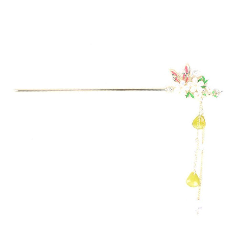 Trâm Cài Tóc Bằng Hợp Kim Họa Tiết Hoa &amp; Bướm Phong Cách Trung Hoa Cổ Điển Đơn Giản Thời Trang WMES15H