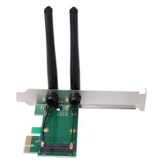 Card WiFi PCI-E Express + 2 Ăng-Ten Mở RộNg Cho PC