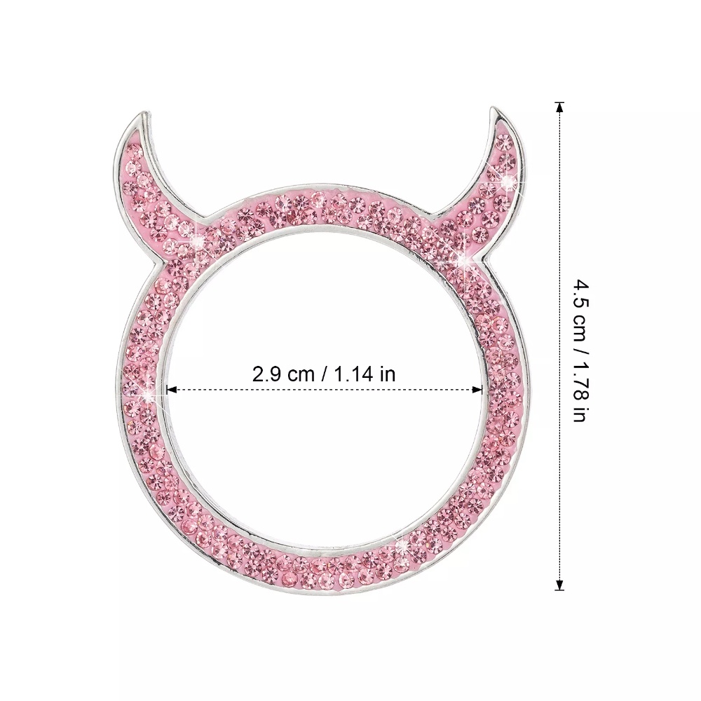 Miếng Dán Trang Trí Nút Khởi Động Xe Hơi Hình Tròn Đính Đá Lấp Lánh