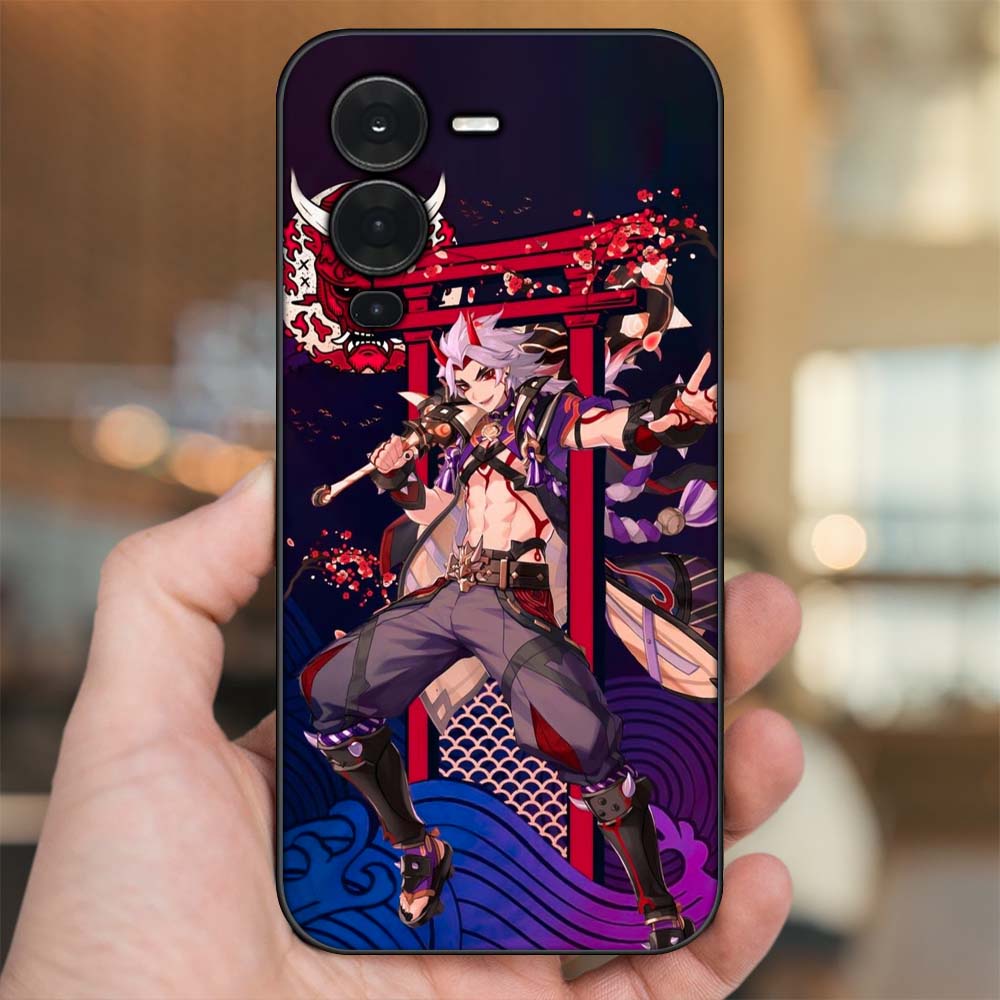 Ốp lưng Vivo V25 Pro viền đen in hình Arataki Itto Genshin Impact