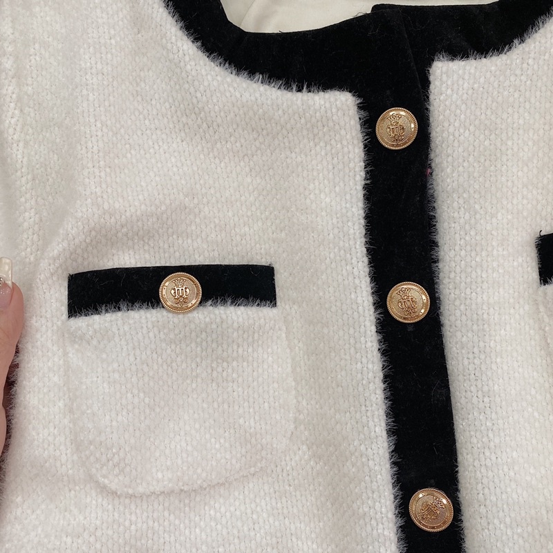 Set dạ lông thỏ viền nhung đen 795