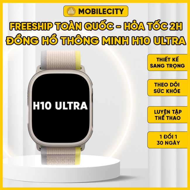 Đồng Hồ Thông Minh H10 Ultra Cao Cấp, Nghe Gọi Trực Tiếp, Nhận Cuộc Gọi, Thông Báo - MobileCity Phụ Kiện