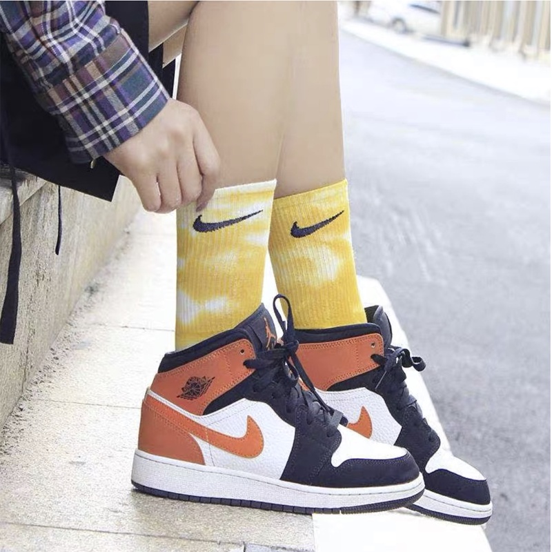 Vớ Cotton Dài Màu Nhuộm Phong Cách Thể Thao Thời Trang Cho Nam Và Nữ