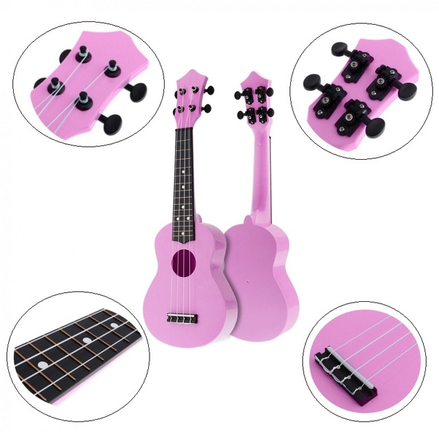 Đàn ukulele gỗ khắc hình cute giá rẻ Leafmusic LF047 Nắp ống kính