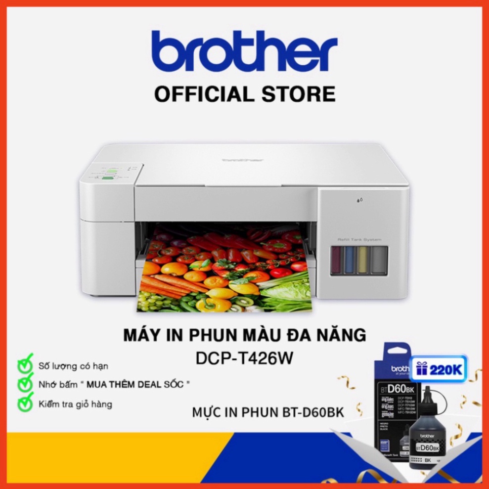 Máy in phun màu đa năng Brother DCP-T426W (( sale cực sốc ))