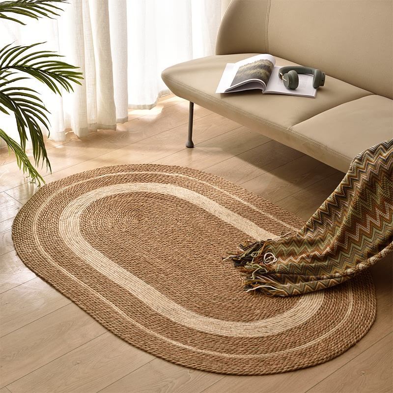 Nordic Rattan Papyrus Straw Rope Woven Carpet Mat Affordable Luxury Style Clothing Store Living Room