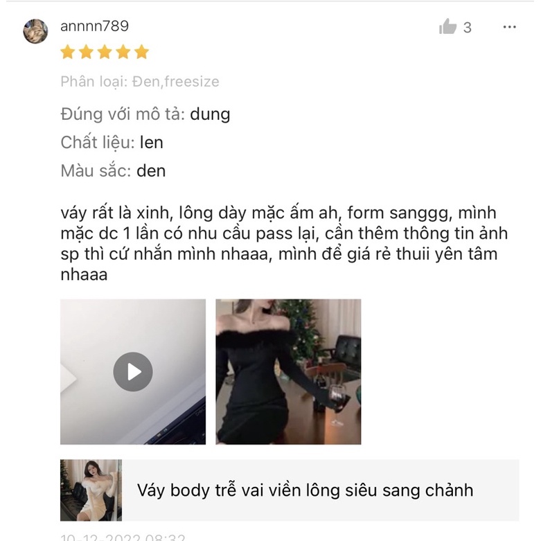 Váy body trễ vai viền lông siêu sang chảnh