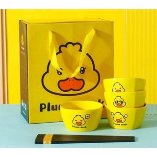 bộ chén sứ con vịt vàng 8 món