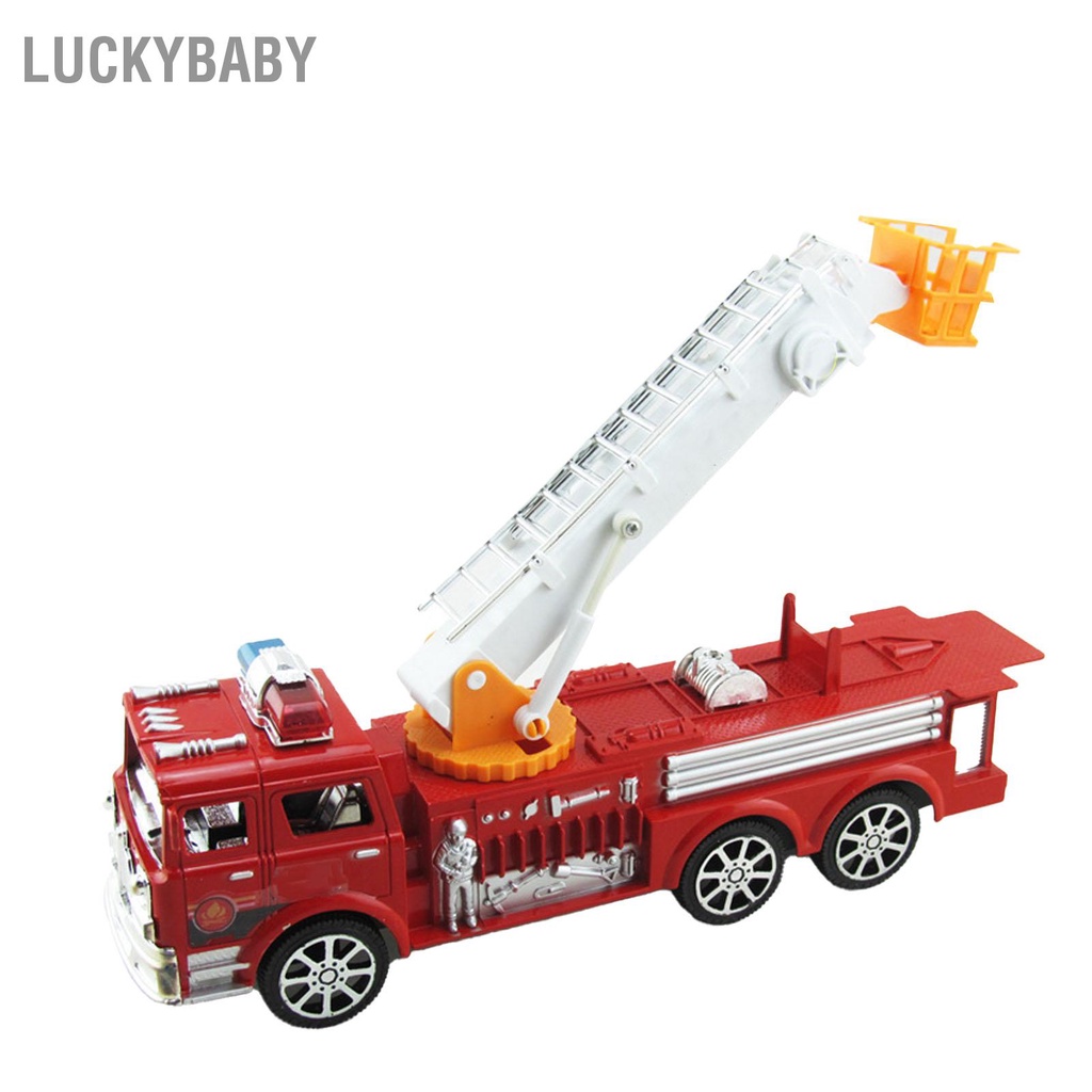 Đồ Chơi Xe Cứu Hỏa Phun Nước Thông Minh Cho Bé - Quà Tặng Xe Chạy Pin Xịt Nước - Size To 30Cm - An Toàn Chống Va Đập Với Thang Xoay 360 Độ - LUCKYBABY