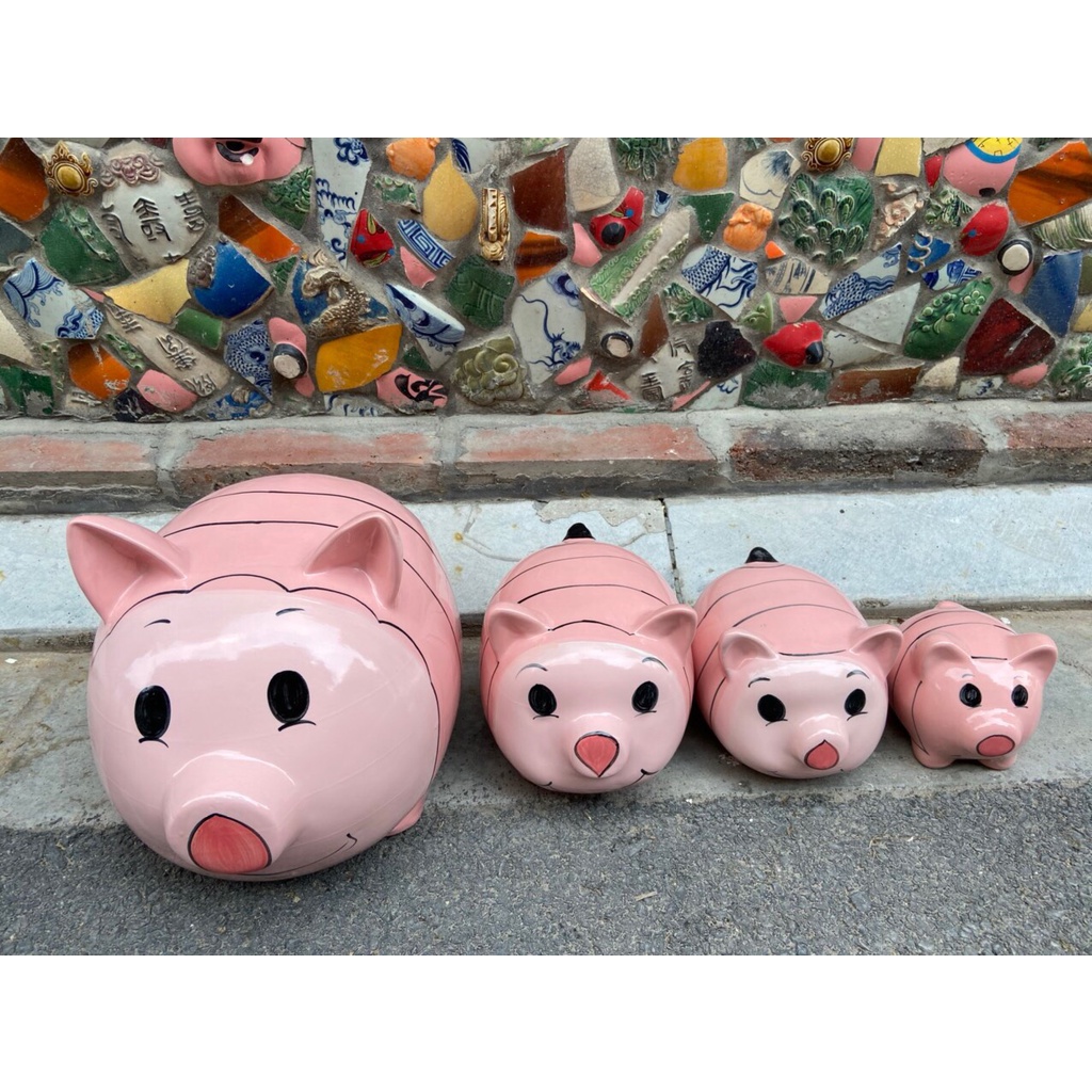 Lợn đất / heo đất / lợn tiết kiệm/ ống heo tiết kiệm Size to đến size mini cực đáng yêu - Gốm sứ Bát Tràng cao cấp