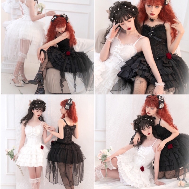 YAS0413-Váy JSK lolita hoa hồng