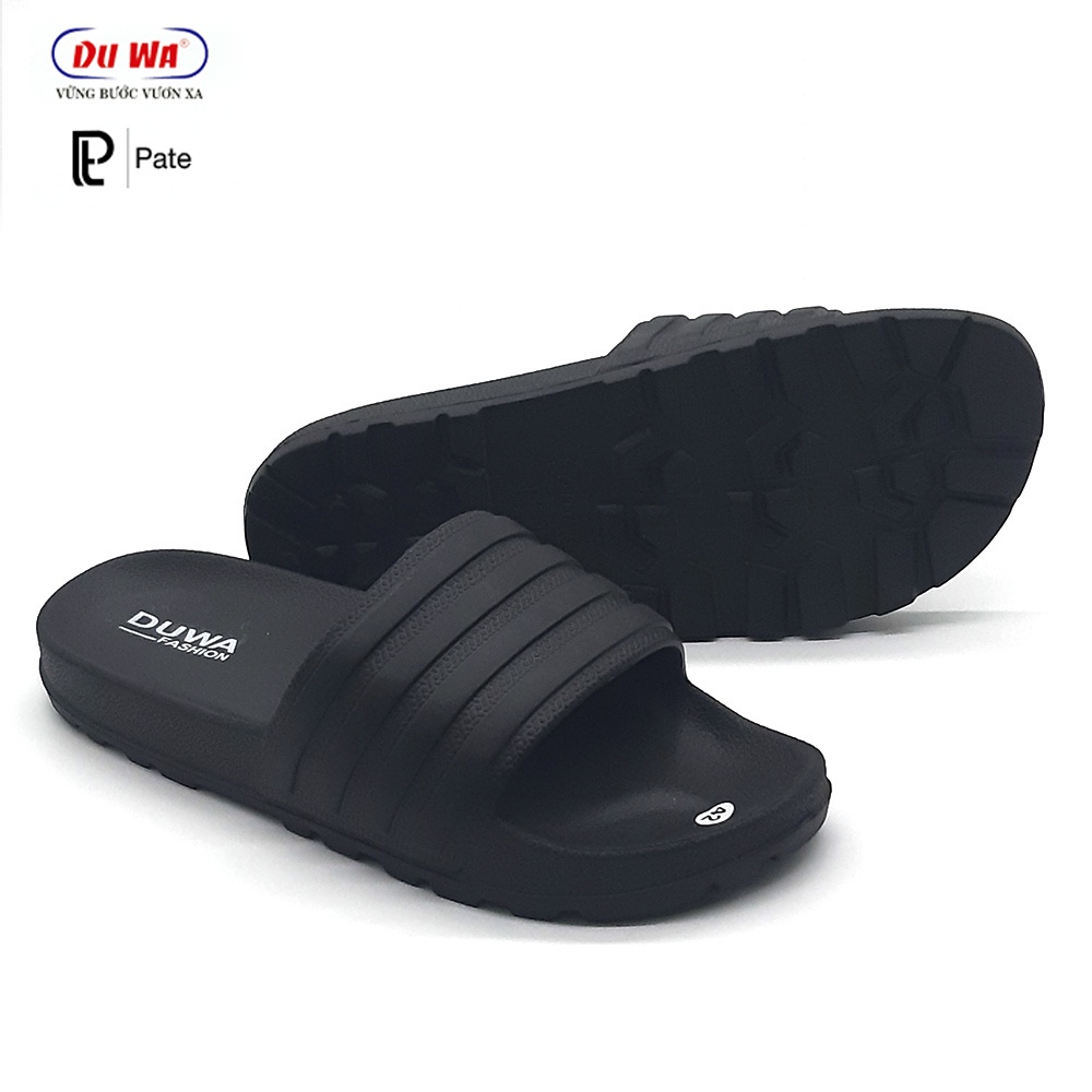 Dép quai ngang nam nữ siêu nhẹ Duwa cao cấp 4 sọc đúc nguyên khối hàng chính hãng
