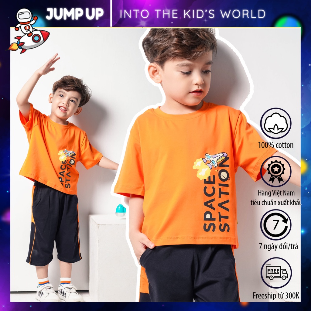 Áo Phông Bé Trai, Áo Thun Thời Trang Phong Cách Chất Liệu Cotton 100% Co Dãn 4 Chiều - Jump Up