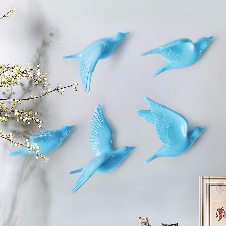 Simple European Three-Dimensional Bird Wall Decoration and Wall Hanging Wall Sticker Creative Living