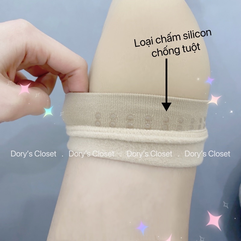 Tất da tất đùi nude chống tụt 2 lớp đệm nỉ mỏng giữ ấm làm thon chân siêu hack dáng Dory's Closet