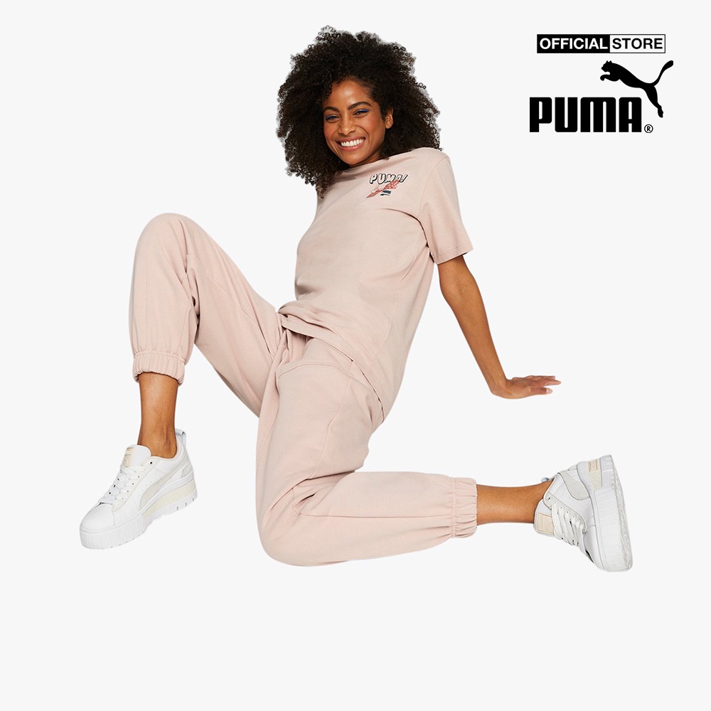 PUMA - Áo thun nữ tay ngắn cổ tròn Downtown Relaxed Graphic 537166-47
