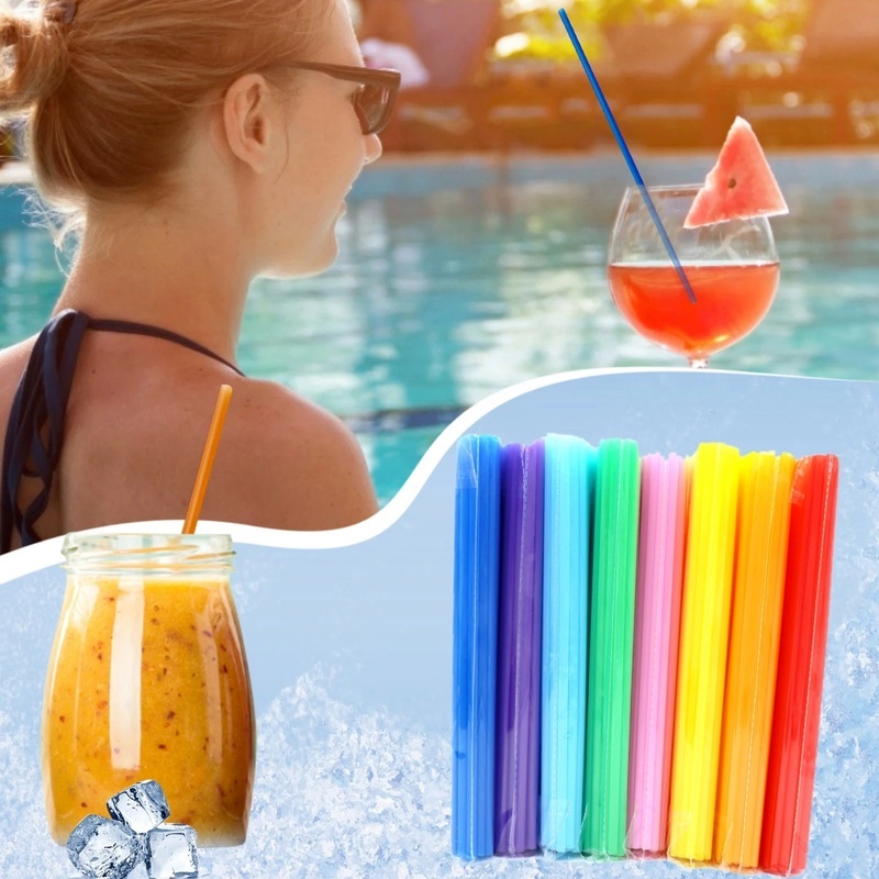 Set 100 Ống Hút Thẳng Bằng Nhựa Nhiều Màu Sắc Sáng Tạo Cho Tiệc Cưới / Nhà Bếp