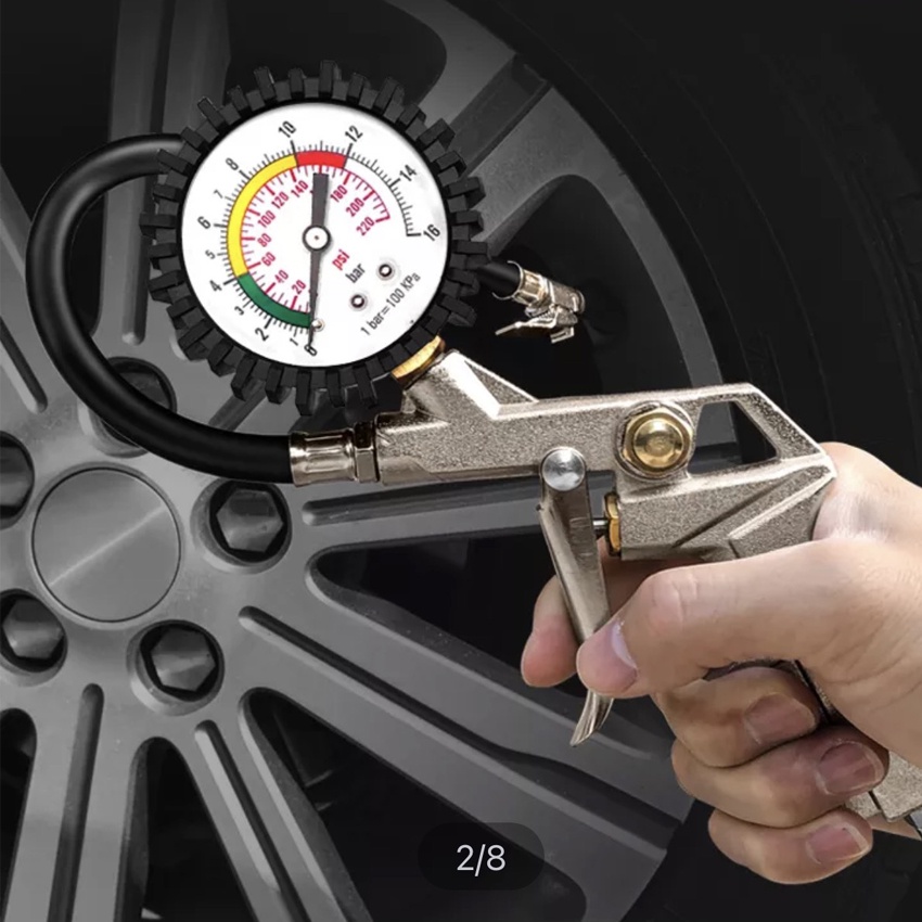 Đầu bơm hơi, súng bơm lốp xe máy, xe ô tô - Đồng hồ bơm hơi