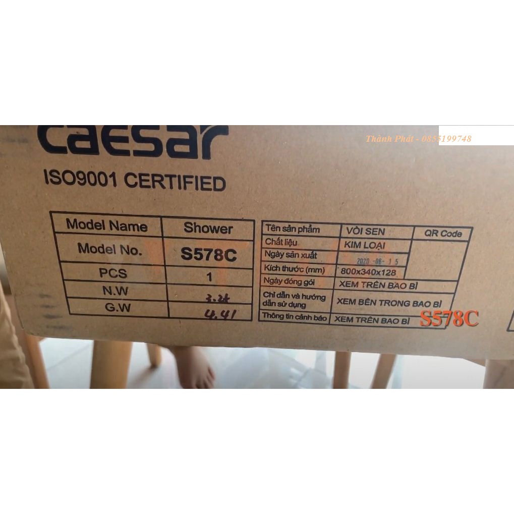 [HappyHomeHN11] [CHÍNH HÃNG] Bộ Vòi Sen Cây Nóng Lạnh CAESAR S578C