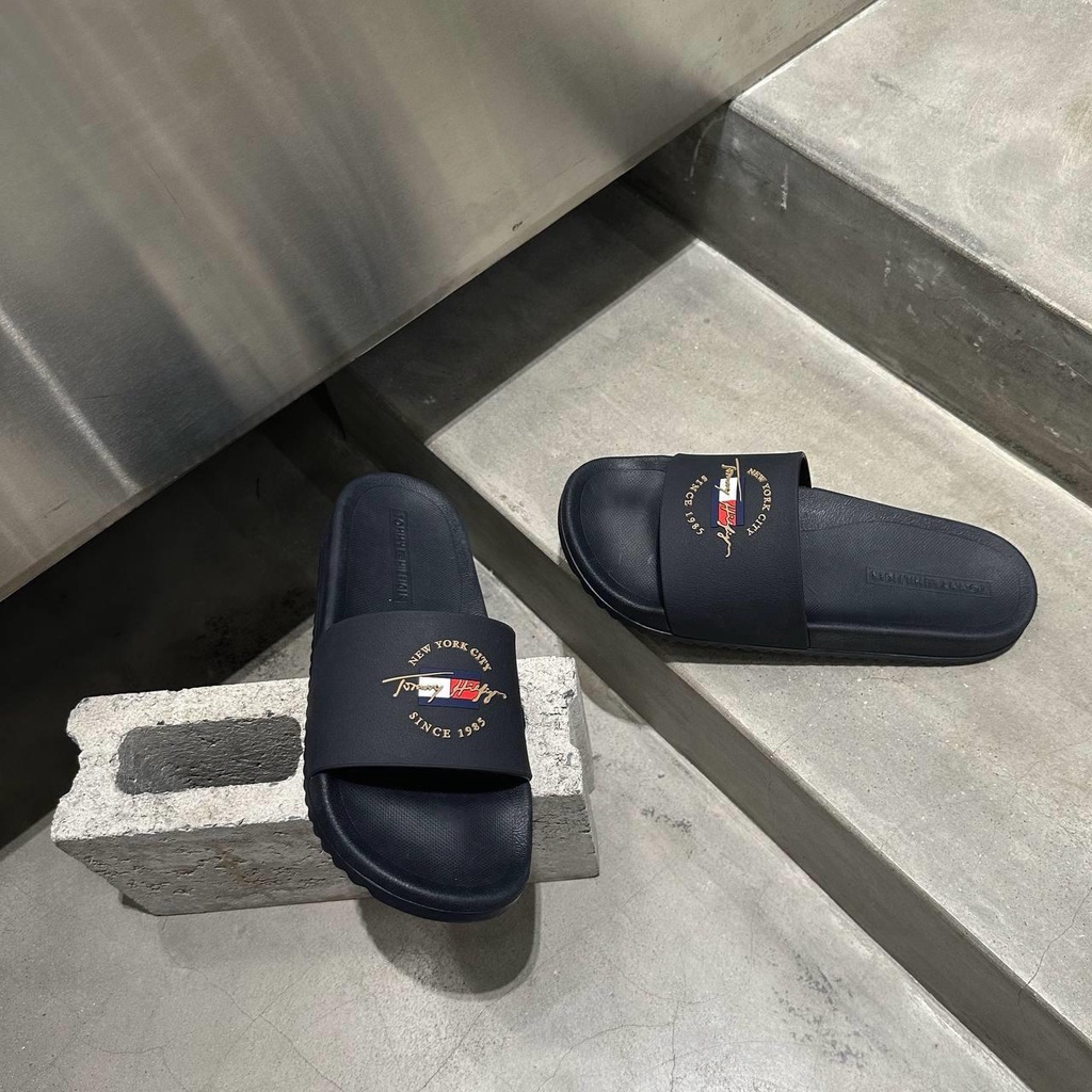 Dép quai ngang Tommy Hilfiger RUTHIE Dark Blue Fullbox | PiuPiu Authentic