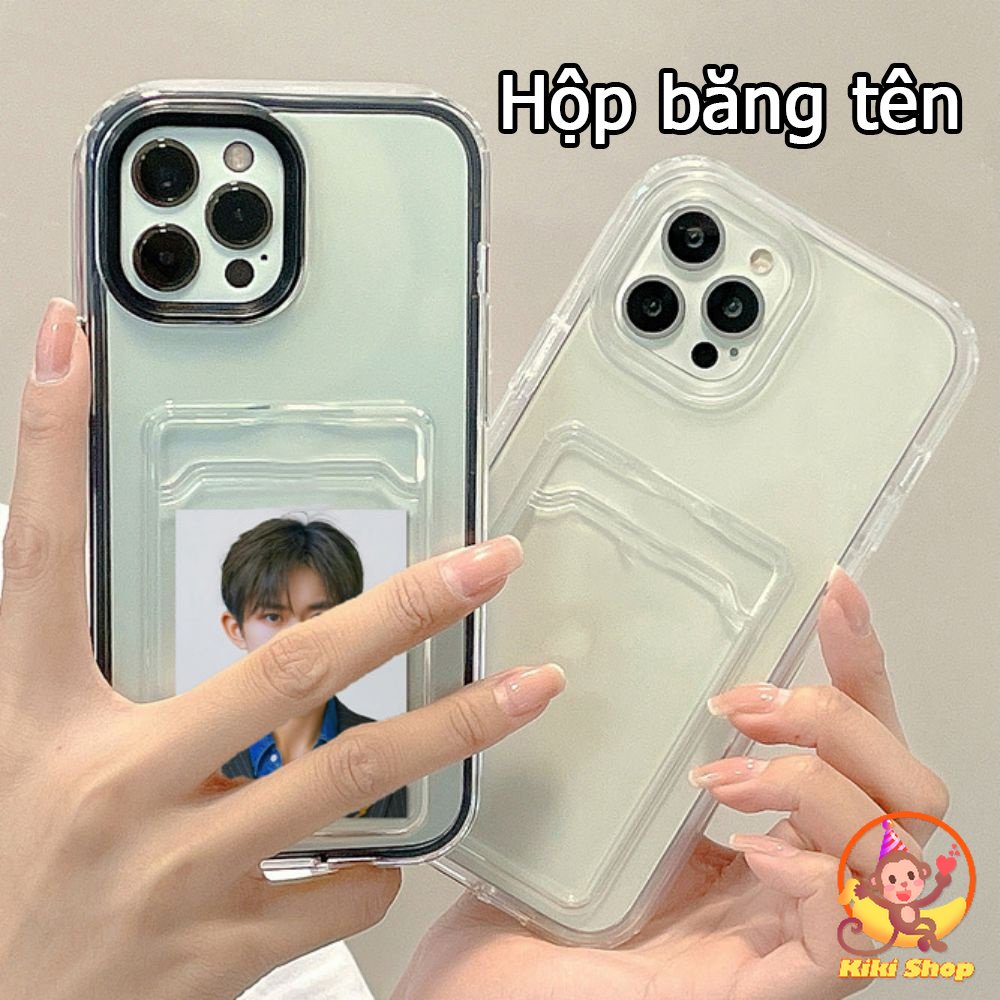 Ốp Điện Thoại TPU Mềm Trong Suốt Chống Sốc Có Ngăn Đựng Thẻ Tháo Rời Được Cho iPhone 11 12 13 14 Pro Max X XR 8 7 Plus
