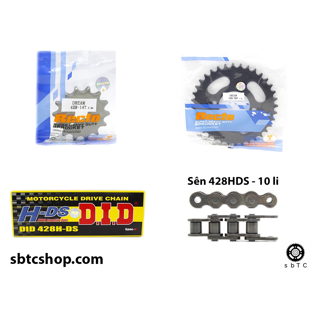 NSD Nhông dĩa RECTO sên DID đen 10 li ly Wave TQ Dream Future 1 chính hãng Thái Lan