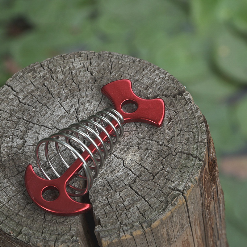 10 cái Sàn ván có thể điều chỉnh Lò xo Xương cá neo Lều Chốt khóa Ngoài trời Mái hiên Sàn cố định Móng tay cắm trại Móc lều