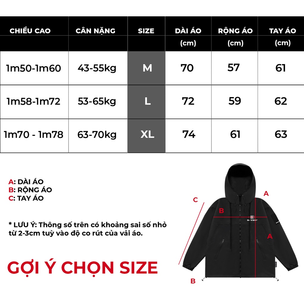 Áo khoác dù nam nữ có nón, màu đen local brand davies DPH4X jacket| D30-AK8