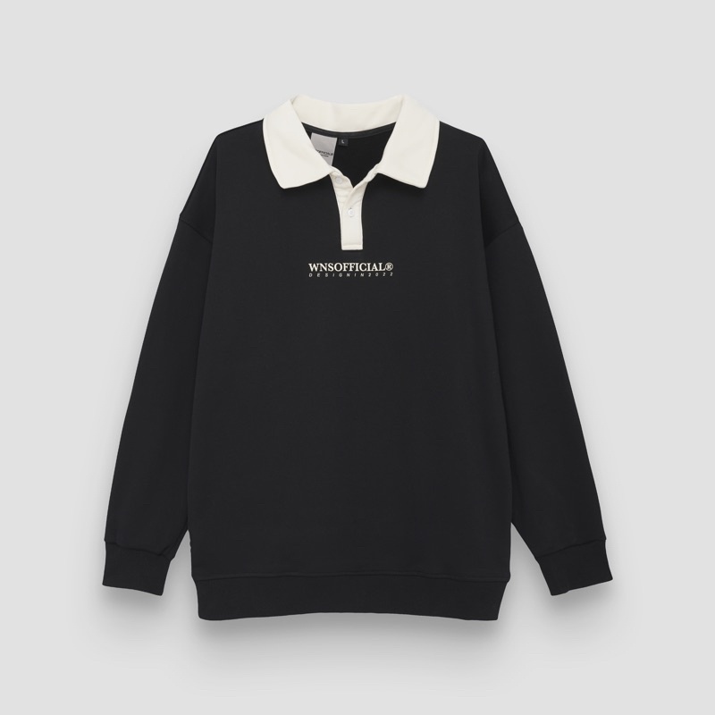 Áo SWEATER Nam Nữ POLO WNS, Áo nỉ dài tay polo nam nữ unisex form rộng