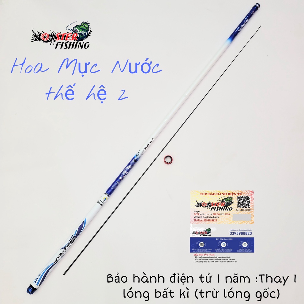 MONSTER Cần câu tay Hoa Mực Nước thế hệ 2 tùy chọn size 3m6 tới 10 mét,carbon 36T nhập khẩu