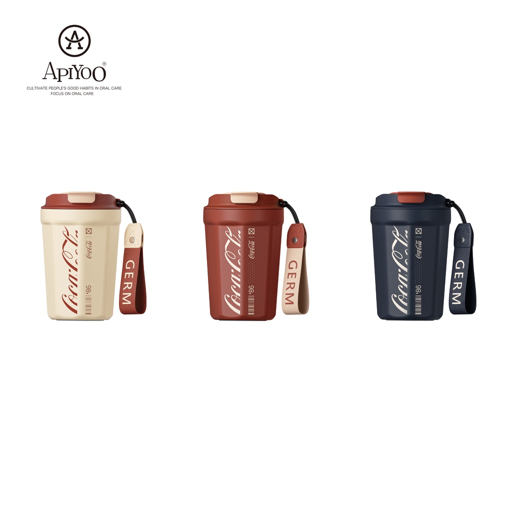 Ly uống cà phê cách nhiệt APIYOO Coca-Cola chính hãng bằng inox 316 cao cấp 390ml