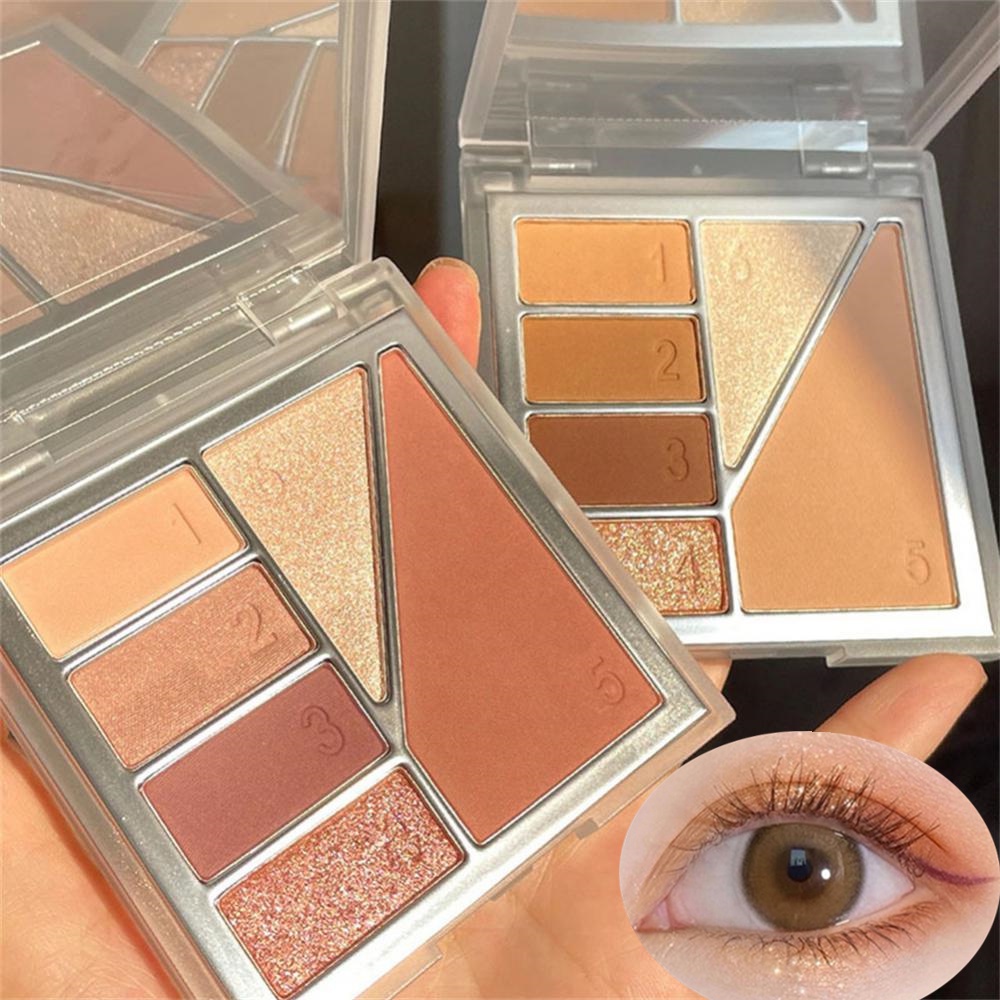 Bảng Phấn Mắt DIKALU 6 Màu Lì Và Ánh Nhũ Kết Hợp Trang Điểm Kháng Nước Và Lâu Trôi