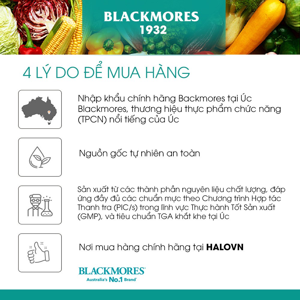 Viên uống bổ mắt Blackmore Lutein Defence Úc 60 viên