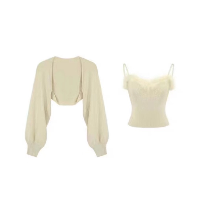 Áo Yếm Dệt Kim Phong Cách Mới Mùa Xuân 2023 + Chân Váy Đuôi Cá Xẻ Tà Ôm Dáng Gợi Cảm Cho Nữ