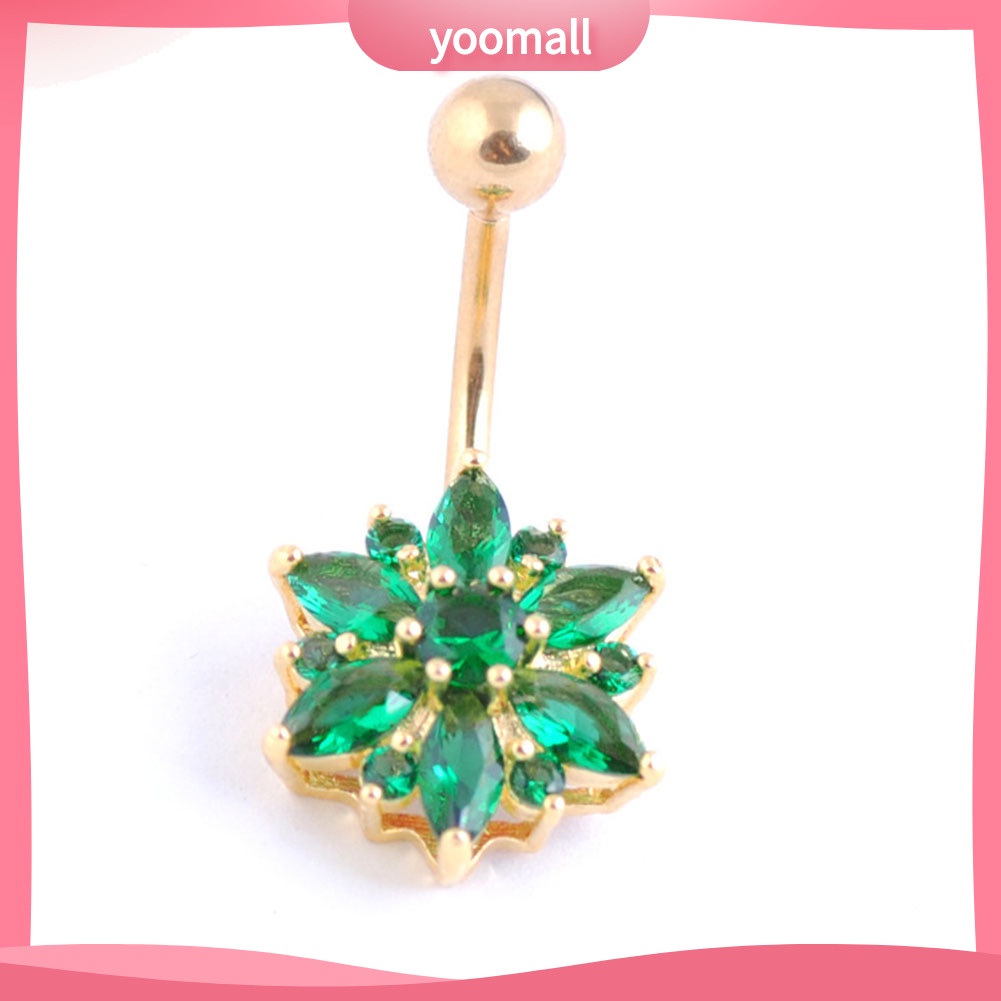 Khuyên Rốn Hình Hoa Đính Đá Thời Trang Cho Nữ