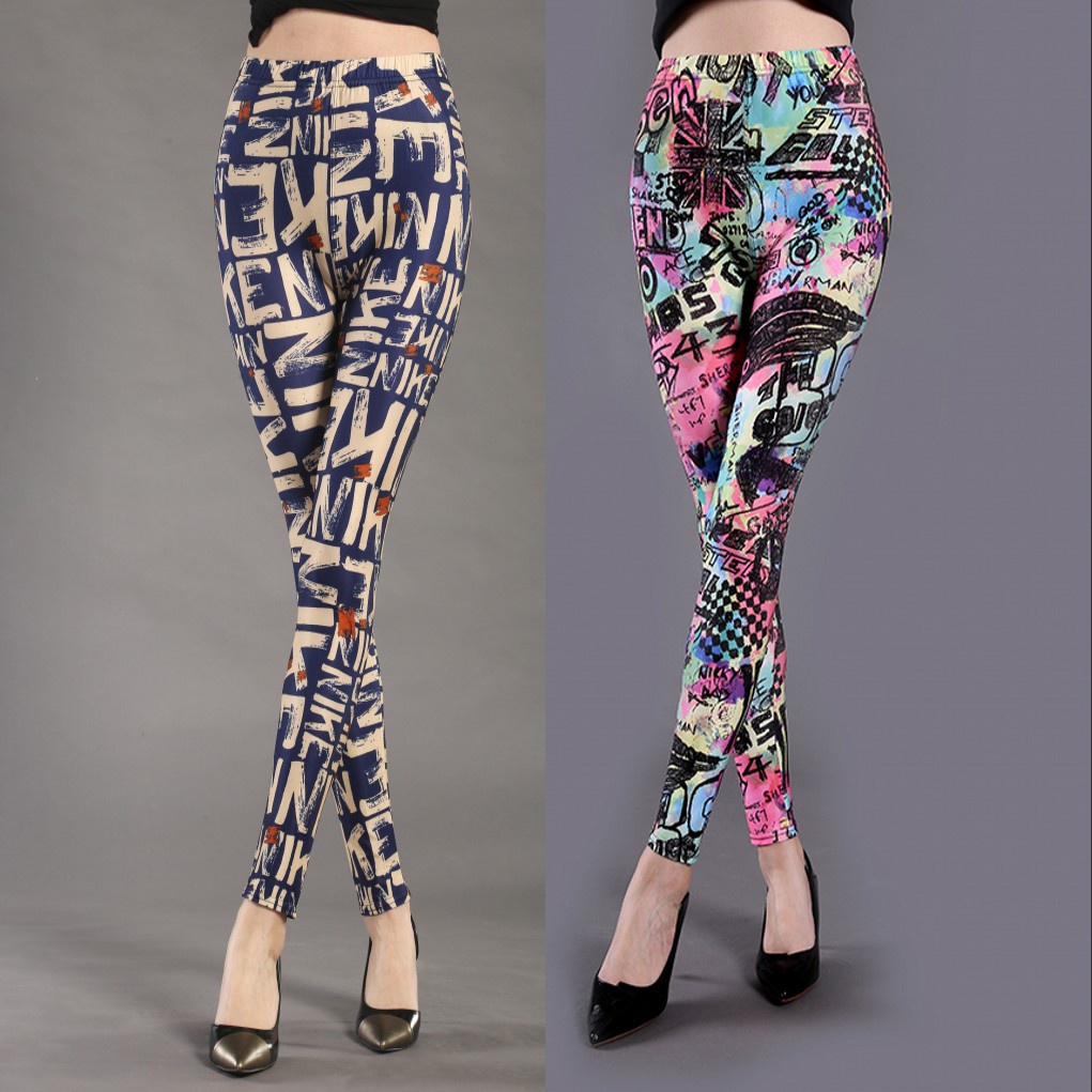 Quần Legging Thể Thao In Chữ Thời Trang Cho Nữ