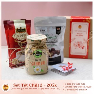 Hộp quà Tết cao cấp trà thảo mộc, bánh socola, cà phê King Coffee Anni Home/ Anni Handmade