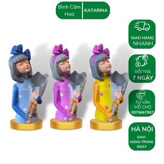 Bình hoa cô gái,chât liệu nhựa composte, mã bh 285,cắm hoa ,lọ hoa cô gái dùng trang trí nhà cửa katarina mã 285