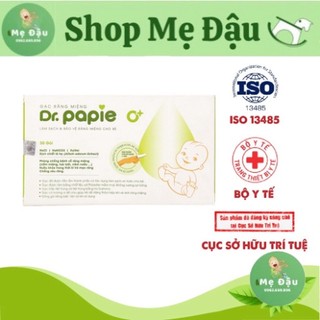 Gạc rơ lưỡi Dr. Papie chiết xuất lá hẹ vệ sinh răng miệng cho bé