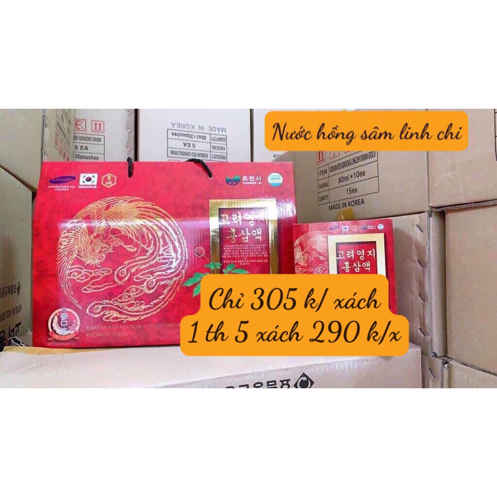 Nước hồng sâm linh chi Jeong Won hộp 30 gói x 80ml
