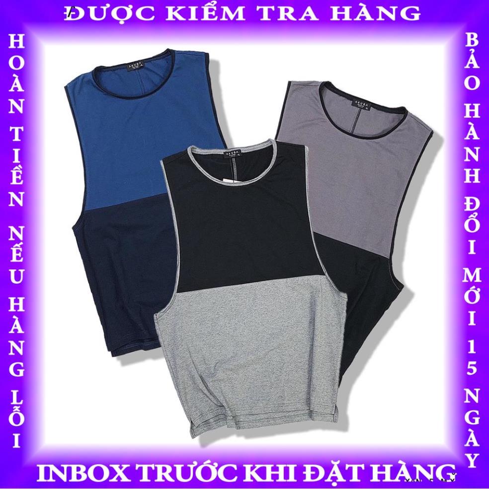Áo thun ba lỗ nam Akuba cổ tròn chất vải Cotton thoáng mát dễ chịu Oversize 01J20017 trantu