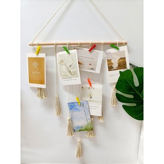 Mành kẹp ảnh treo tường, đuôi tua rua handmade