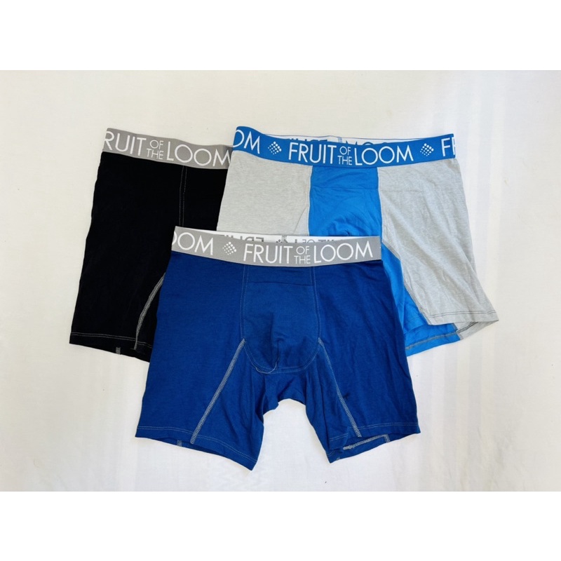 Combo 3-5-7 pcs quần sịp boxer nam fruit of the loom,chất liệu 90%cotton 10%spandex co giản 4 chiều,thoáng mát
