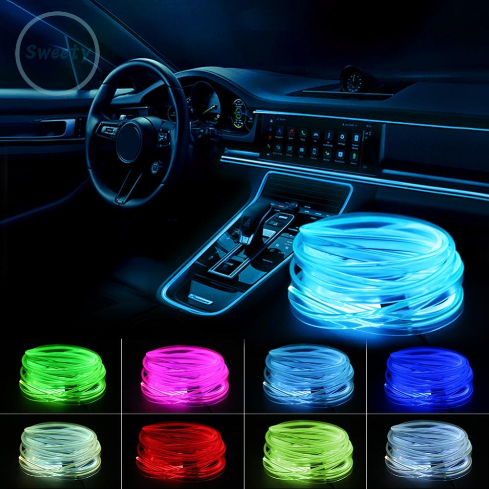 【SWTDRM】1Set Led Strip Car Interior Atmosphere Light RGB Neon Ambient EL Wiring Lamp New-【Sweetdream】