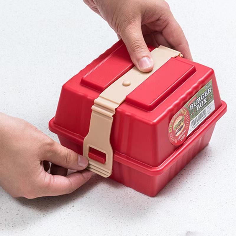 Portable Hamburger Lunch Box Student Office Worker Sandwich Bread Crisper Fruit Storage Box/Toast Bo