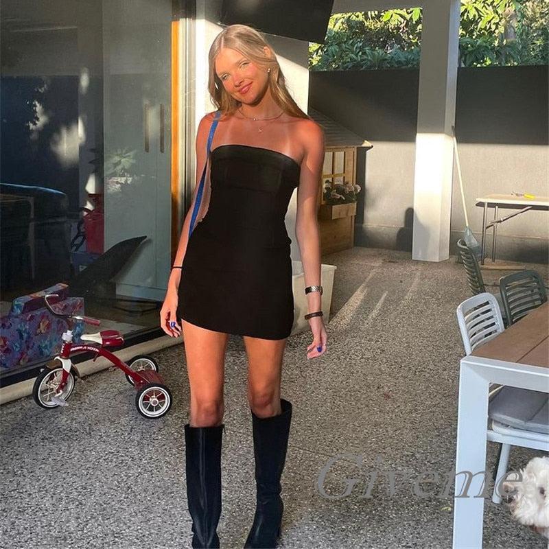 Đầm Ngắn Dáng Ôm Hở Vai Màu Trơn Thời Trang Cho Nữ