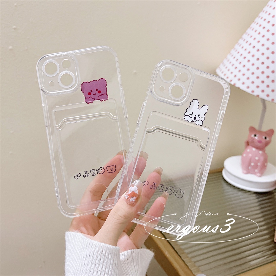 Ốp điện thoại dẻo họa tiết hoạt hình động vật dễ thương cho iPhone 14 13 12 11 Pro Max 12mini Se2020 X Xr Xs Max 7 8 Plus