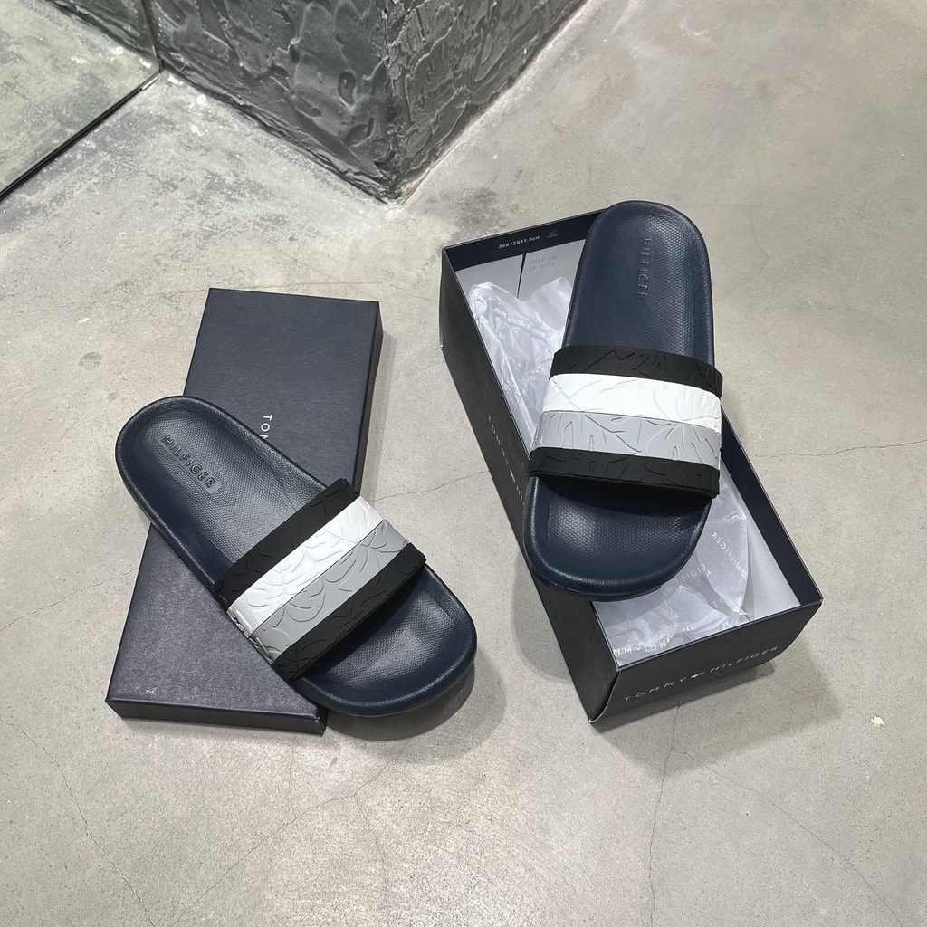 Dép Tommy Hilfiger Nam Chính Hãng 🔴SIMPLE SNEAKER🔴 Dép Quai Ngang Tommy Authentic