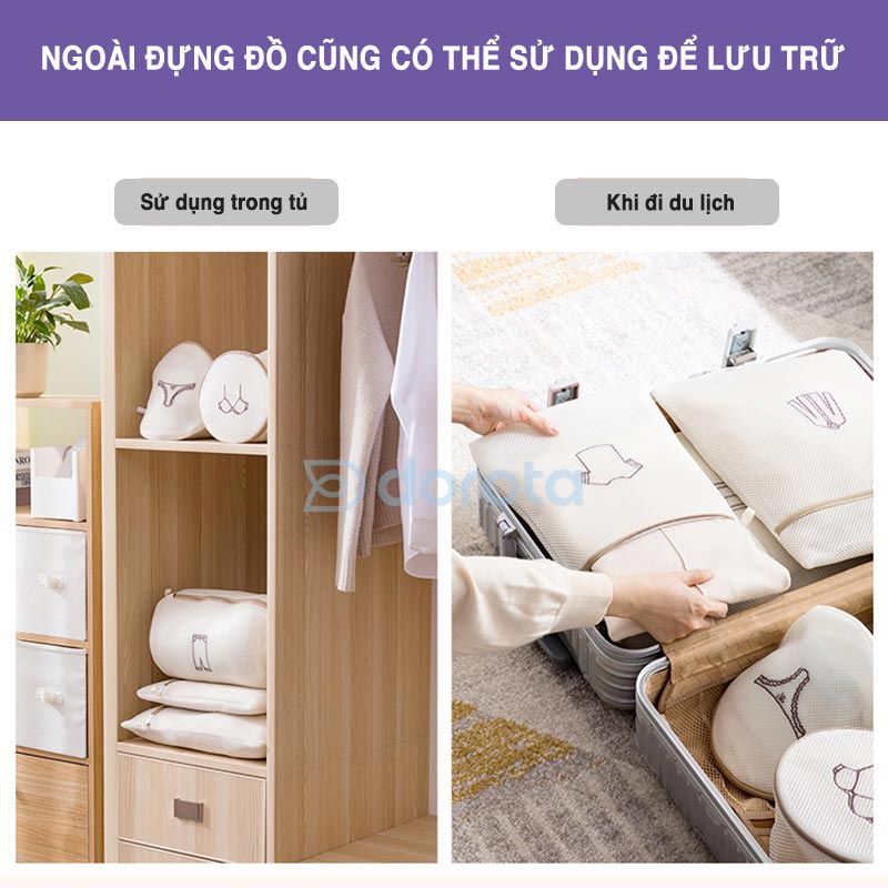 Túi giặt đồ máy giặt cao cấp 3 lớp DOROTA vải lưới dày đựng quần áo đồ lót tất vớ nhiều kích thước TG1